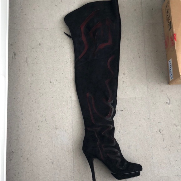 Charles Jordan over the knee cut out boots
